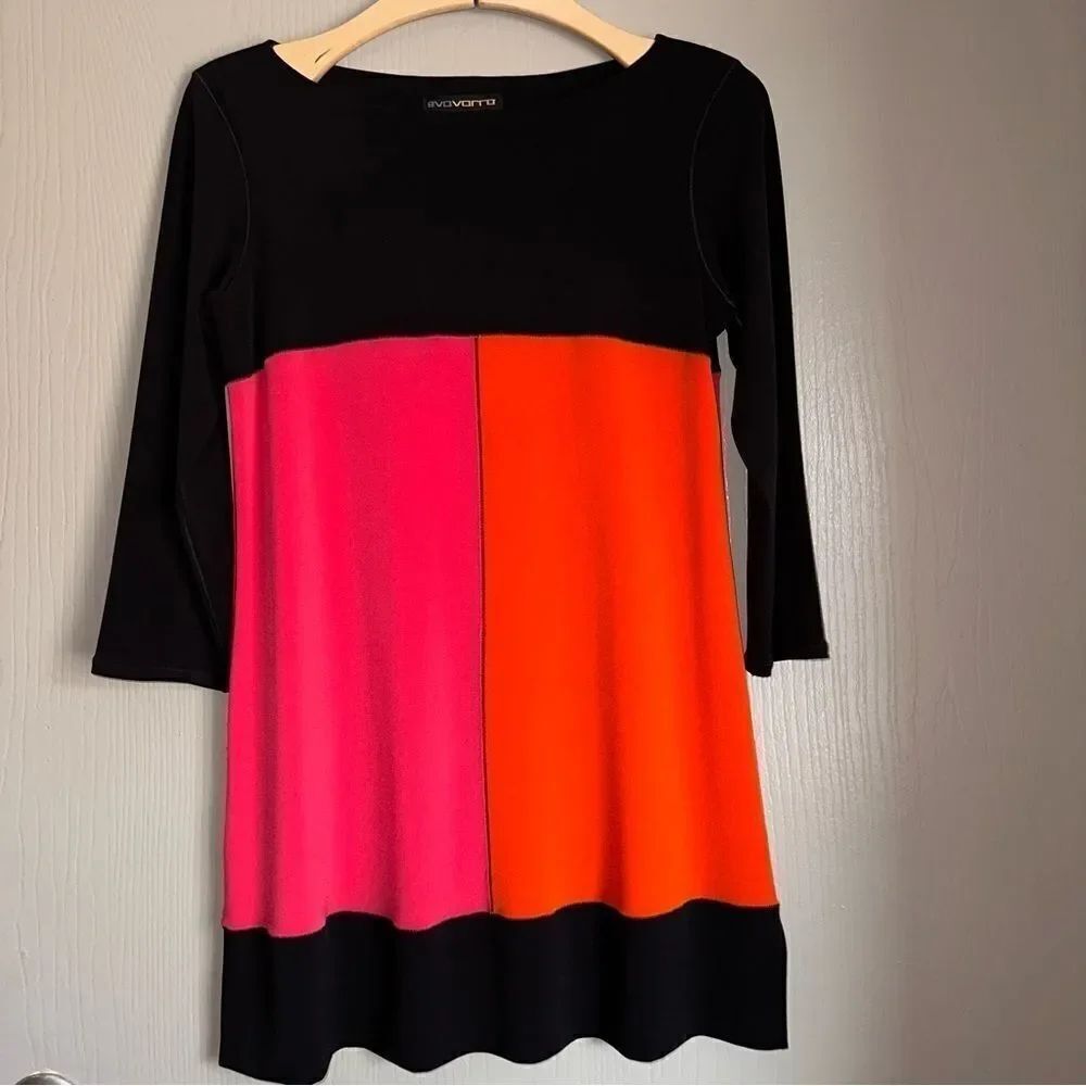Eva Varro Handcrafted Block dress Pink-red and black size M